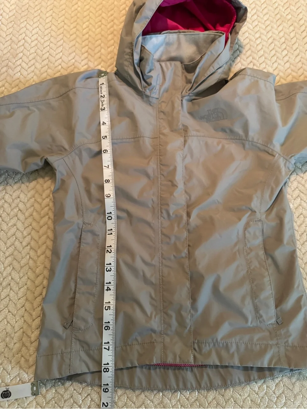 The North Face Girls Hooded Windbreaker Jacket - Gray